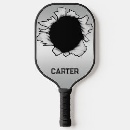 Custom Personalisiert Silver Black Hole Pickleball Schläger
