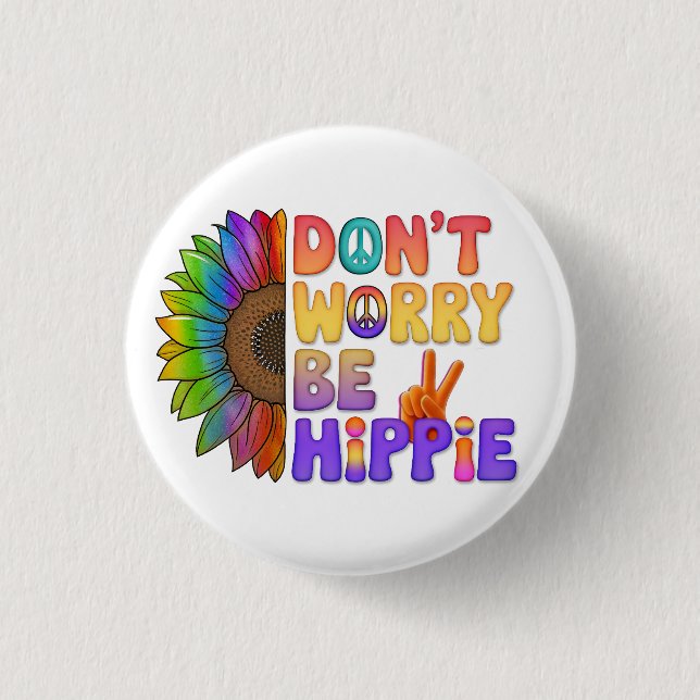 Custom Personalisiert Sloth Peace Hippie Button (Vorderseite)