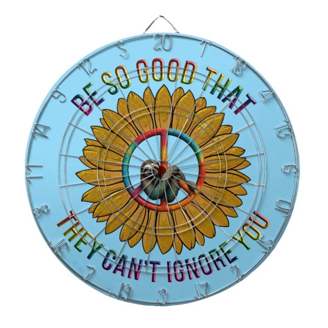 Custom Personalisiert Sloth Peace Hippie Dartscheibe (vorne)
