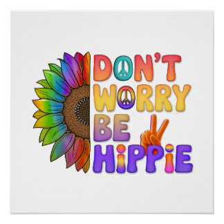 Custom Personalisiert Sloth Peace Hippie Poster