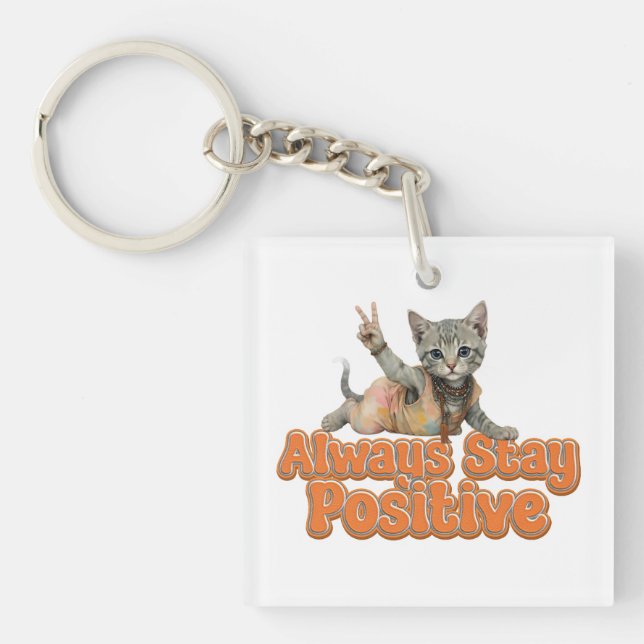 Custom Personalisiert Sloth Peace Hippie Schlüsselanhänger (Vorderseite)