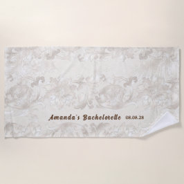 Custom Personalisiert White Floral Bachelorette Strandtuch