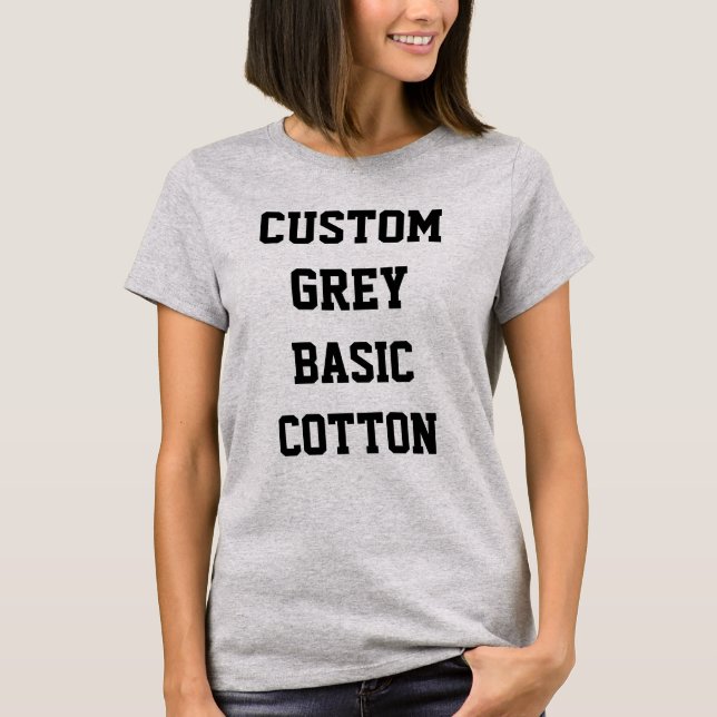 Custom Personalisiert Women's BASIC GRAY T - SHIRT (Vorderseite)