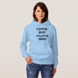 Custom Personalisiert Women's BLUE PULLOVER HOODIE