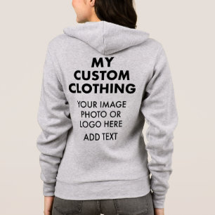 Custom Personalisierte FRAUEN HEATHER GRAY ZIP HOO Hoodie