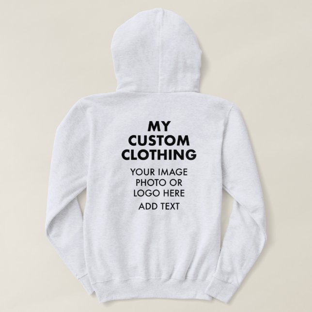 Custom Personalisierte FRAUEN LICHT ASH GRAY HOODI Hoodie (Design Rückseite)