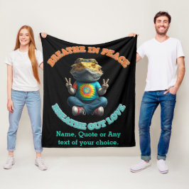 Custom Personalize Boho Bearded Dragon Hippie Fleecedecke