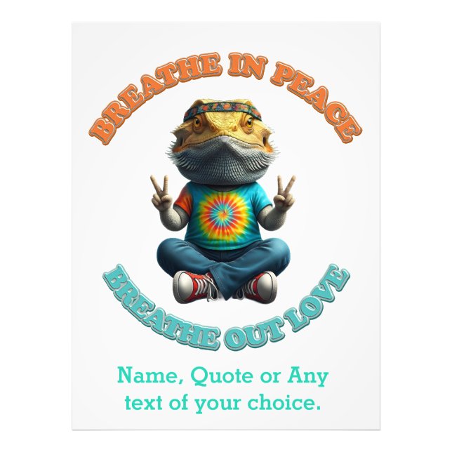 Custom Personalize Boho Bearded Dragon Hippie Fotodruck (Vorne)