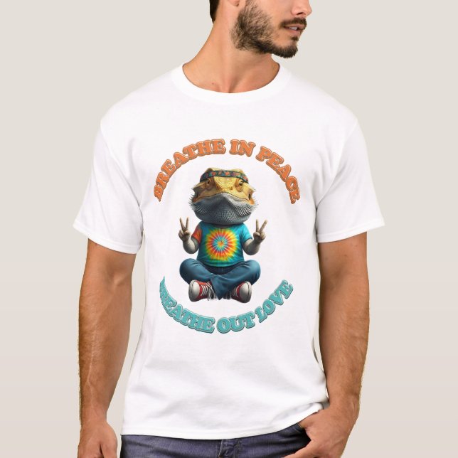 Custom Personalize Boho Bearded Dragon Hippie T-Shirt (Vorderseite)
