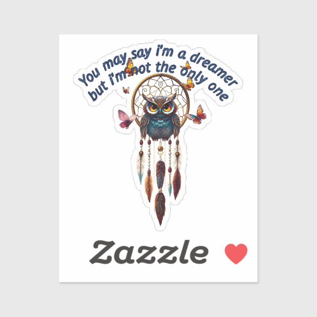 Custom Personalize Boho Owl Beautiful Hippie Aufkleber (Blatt)