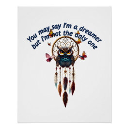 Custom Personalize Boho Owl Beautiful Hippie Poster