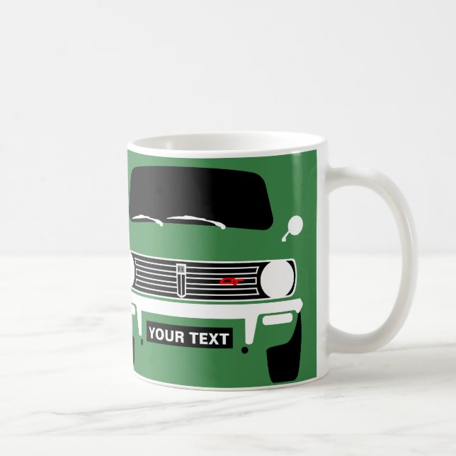 CUSTOM PERSONALIZE CLASSIC RETRO MINI CLUBMAN KAFFEETASSE (Rechts)