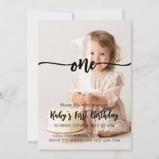 Custom Personalize First Birthday Invitation Einladung