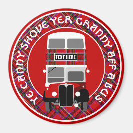 Custom Personalize Scottish Tartan Bus Magnet