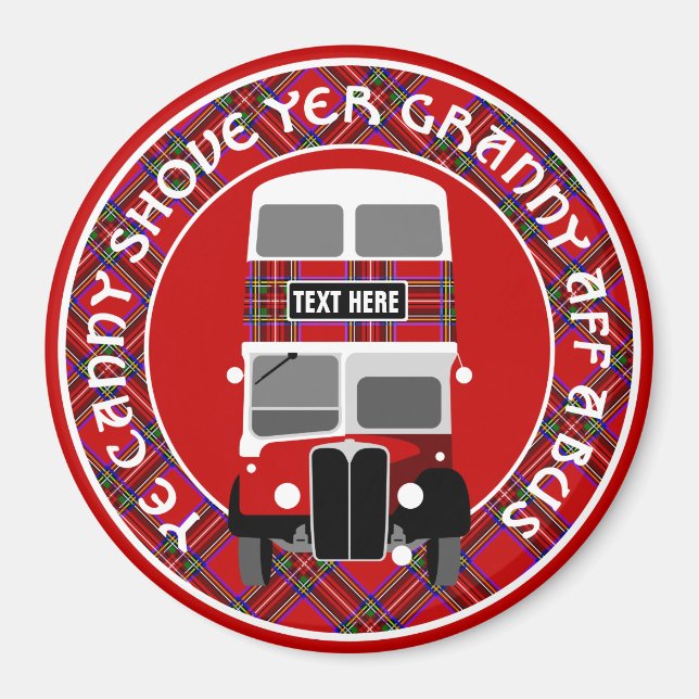 Custom Personalize Scottish Tartan Bus Magnet (Vorne)