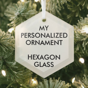 Custom Personalized 3" HEXAGON GLASS ORNAMENT Aus Glas