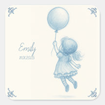 Custom personalized baby girl birth announcement 