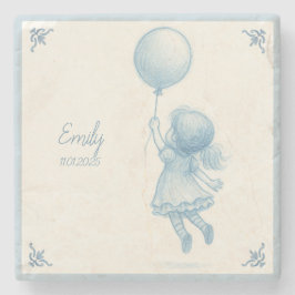 Custom personalized baby girl name steinuntersetzer
