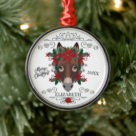 Custom Personalized Donkey Christmas Ornament Aus Metall
