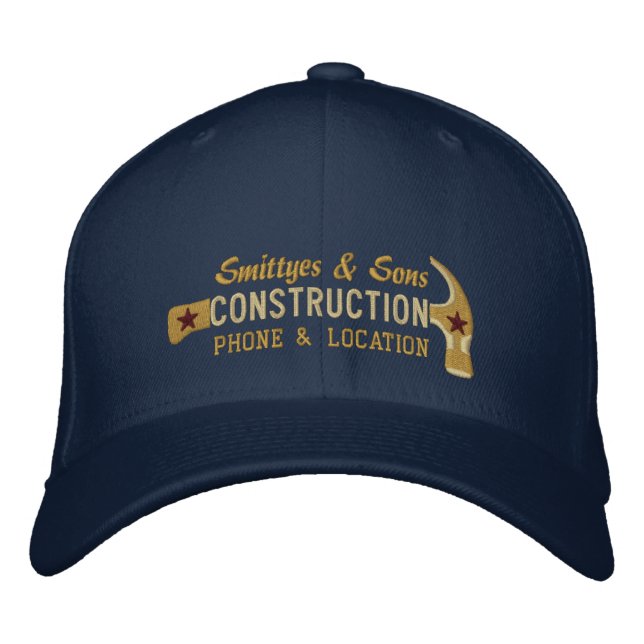 Custom Personalized for Your Construction Business Bestickte Kappe (Vorderseite)