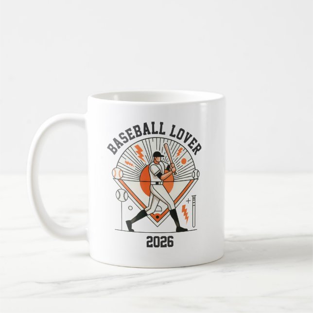Custom Personalized Global Baseball 2026 Kaffeetasse (Links)