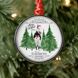 Custom Personalized Horse Watercolor Christmas Ornament Aus Metall