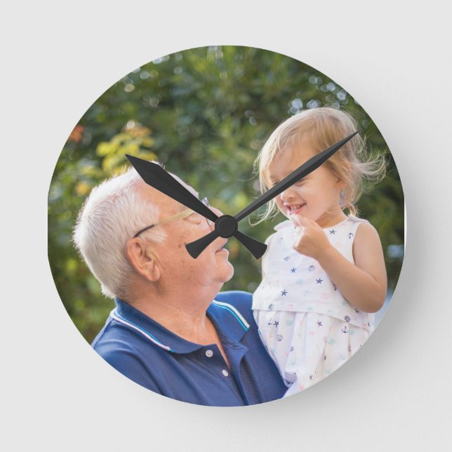 Custom Personalized Photo  Runde Wanduhr (Vorderseite)