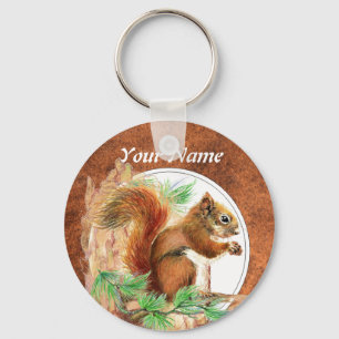 Custom, Personalized Squirrel, Nature, Animal Schlüsselanhänger