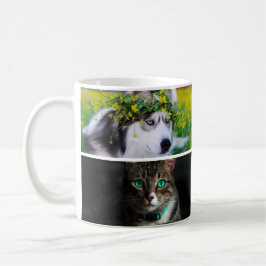 Custom Pet 4 Photo Collage for Cat Dog Lovers gift Kaffeetasse