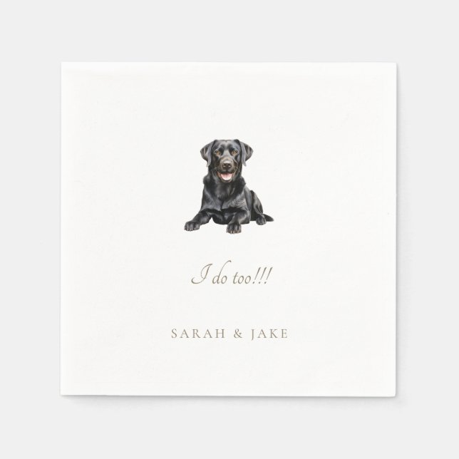 Custom Pet Black Lab Hochzeit Napkins Serviette (Vorderseite)