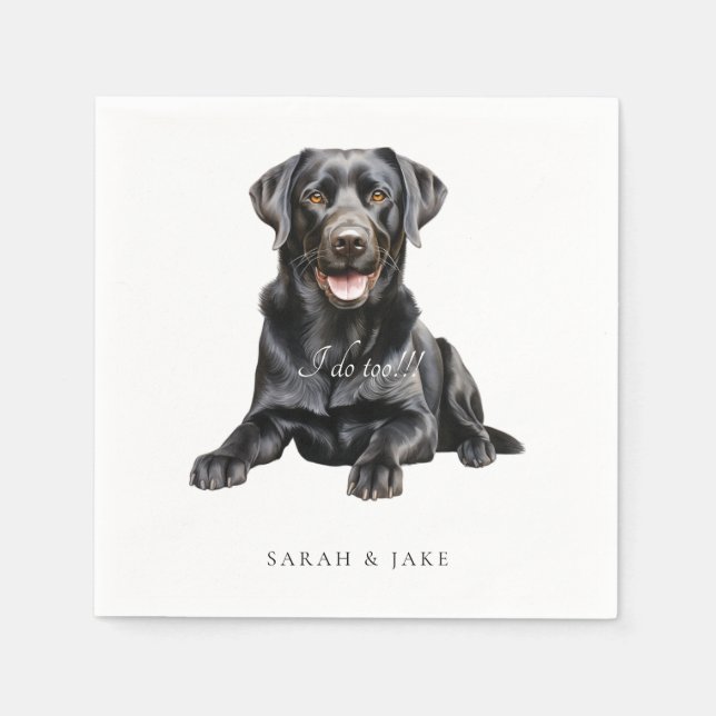 Custom Pet Black Lab II Wedding Napkins Serviette (Vorderseite)