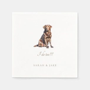 Custom Pet Brown Labrador Wedding Napkins Serviette