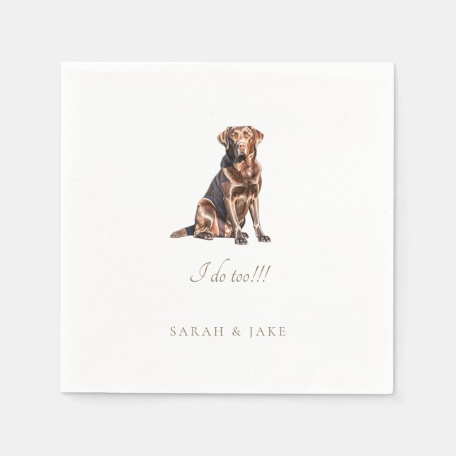 Custom Pet Brown Labrador Wedding Napkins Serviette (Vorderseite)