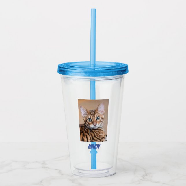 Custom Pet Cat Dog Foto Personalisiertes Geschenk  Acryltrinkbecher (Vorderseite)