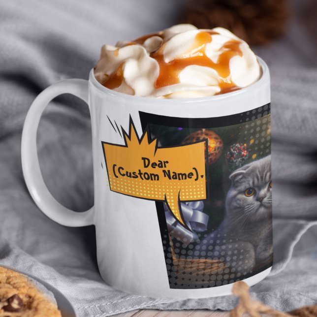 Custom Pet Cat Foto Collage Comic Funny Kaffeetasse (Von Creator hochgeladen)