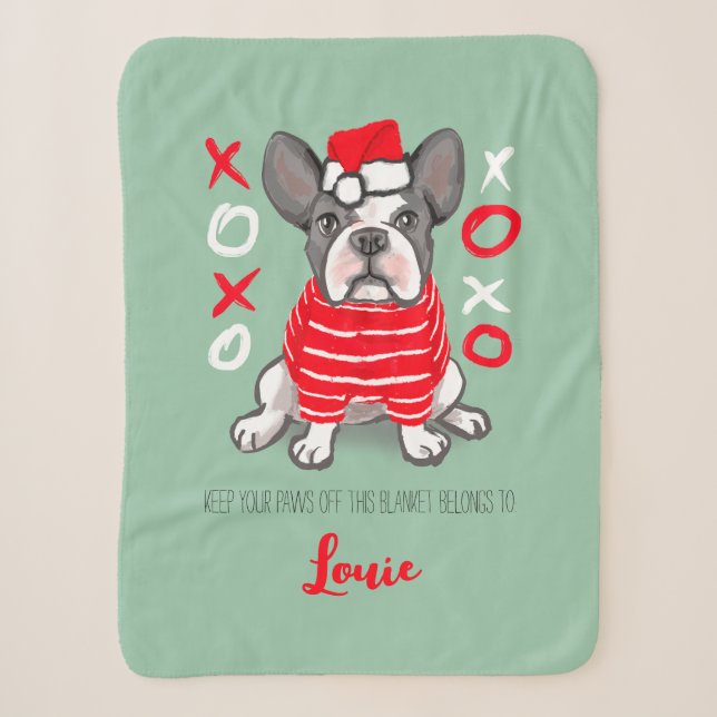 Custom Pet Decke Französisch Bulldogge Geschenk Sherpadecke (Vorderseite)