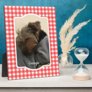 Custom Pet Foto Country Red Buffalo Karo Kariert Fotoplatte