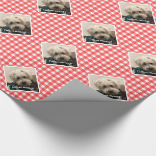 Custom Pet Foto Country Red Buffalo Karo Kariert Geschenkpapier
