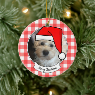 Custom Pet Foto Country Red Buffalo Karo Kariert Keramik Ornament