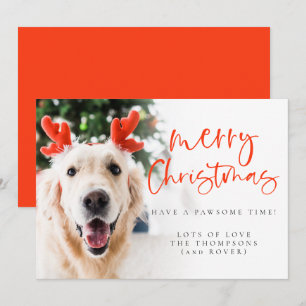 Custom Pet Foto Elegant Script Frohe Weihnachten
