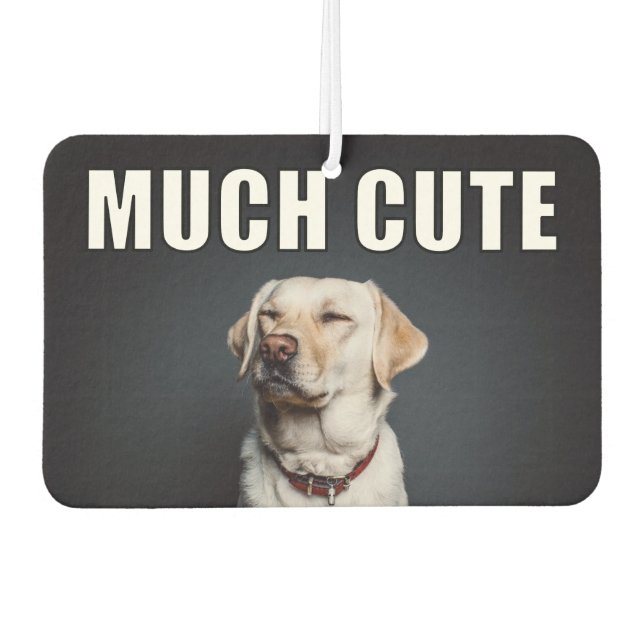 Custom Pet Foto Funny Much Niedlicher Meme Stil Autolufterfrischer (Vorderseite)