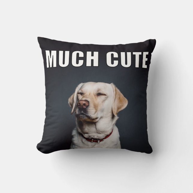 Custom Pet Foto Funny Much Niedlicher Meme Stil Kissen (Vorderseite)