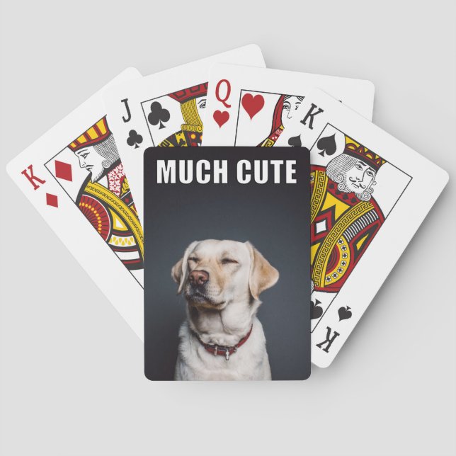 Custom Pet Foto Funny Much Niedlicher Meme Stil Spielkarten (Rückseite)