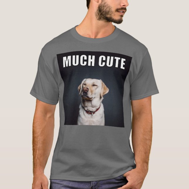 Custom Pet Foto Funny Much Niedlicher Meme Stil T-Shirt (Vorderseite)