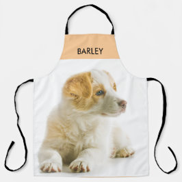 Custom Pet Foto Hund Welpe Name Peach Küche Schürze
