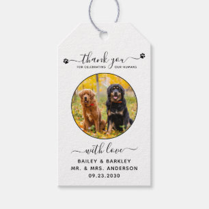 Custom Pet Foto Vielen Dank Hund Gastgeschenk Hoch Geschenkanhänger
