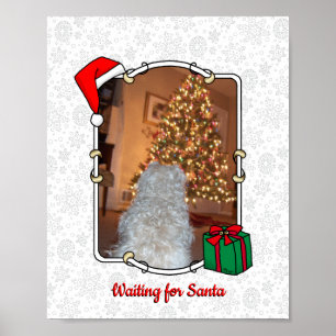 Custom Pet Foto Weihnachtsfeier Weihnachtsmannmütz Poster