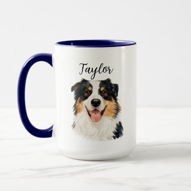 Custom Pet from Photo & Name – Personalized Dog Tasse (Links)