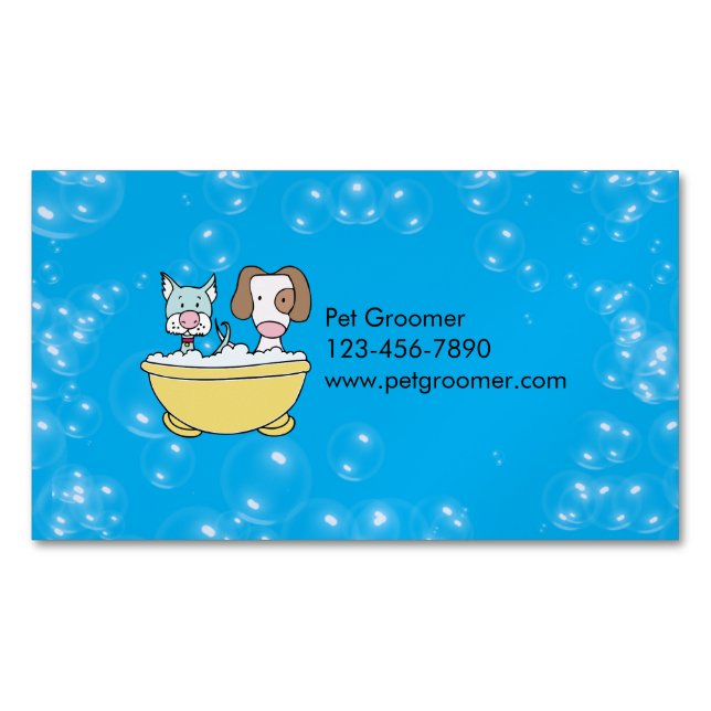 Custom Pet Groomer Business Card Magnet (devant)