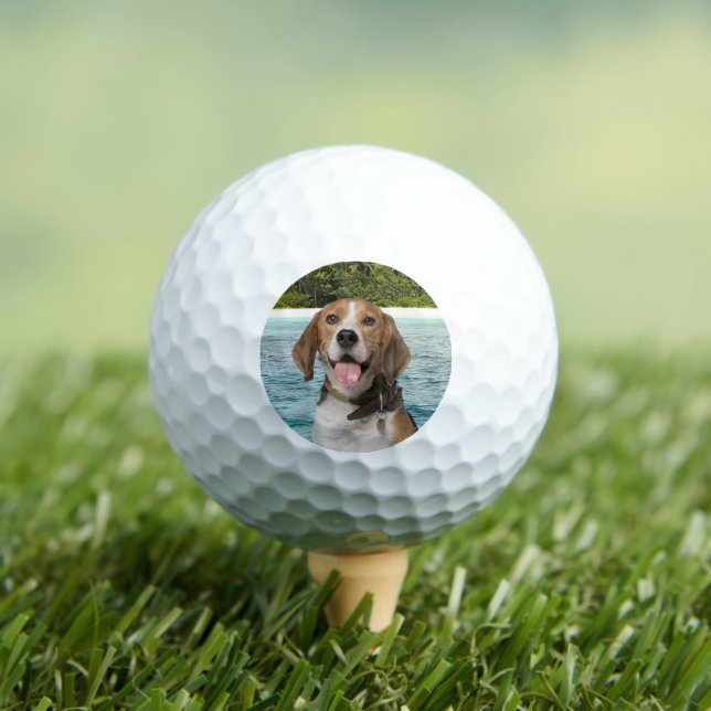 Custom Pet Hund Foto Moderner Personalisierter Gol Golfball (Insitu T-Shirt)